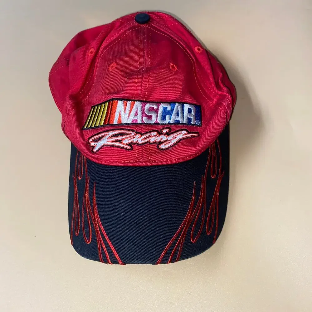 Vintage NASCAR Racing Men's Hook & Loop Baseball Cap Hat One Size